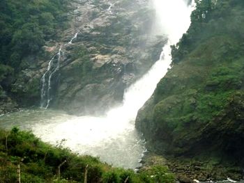 Scenic view of waterfall