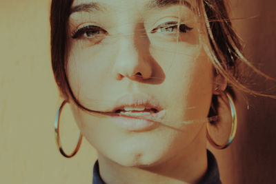 Close-up portrait of a young woman