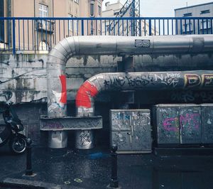 Smoke stacks in factory