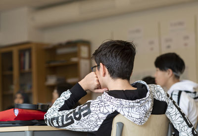 Teenage boy in classroom