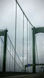 Low angle view of suspension bridge