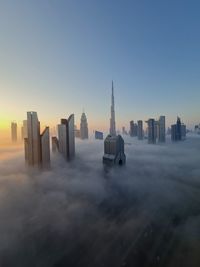 Beauty of dubai captured in foggy morning 