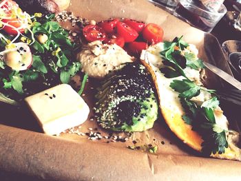 Close-up of food on table