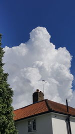 Low angle view of houses against sky