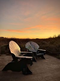 Scenic view of desert against sky during sunset