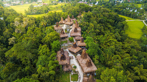 High angle view of rock formations