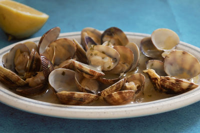 Close-up of seafood in plate
