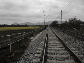 Railroad track at sunset