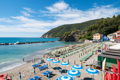 High angle view of beach against sky