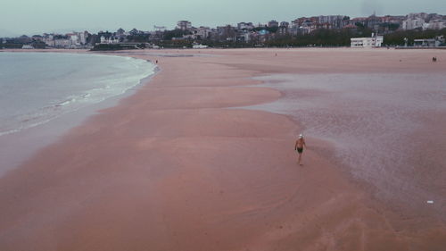 High angle view of beach