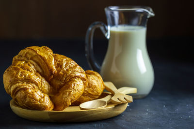 Close-up of breakfast on table