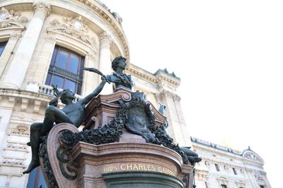 Low angle view of statue against clear sky