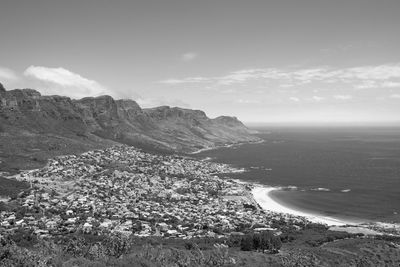 High angle view of sea against sky