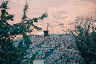 High angle view of houses