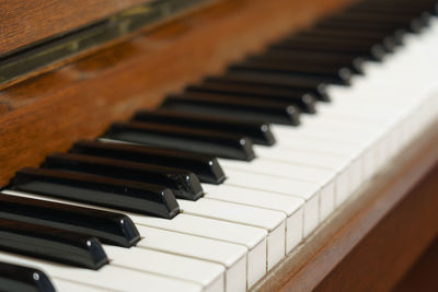 Close-up of piano keys