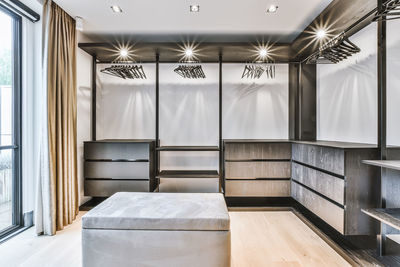 Interior of modern wardrobe