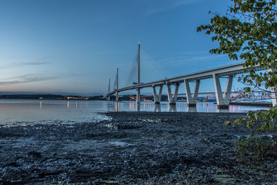 Bridge over river against sky