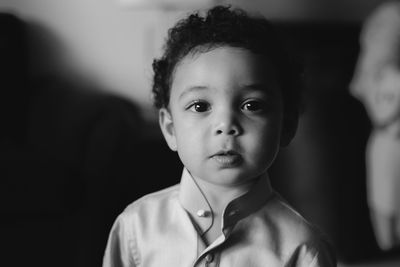 Portrait of cute boy looking away