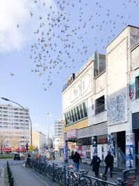 View of city street against sky