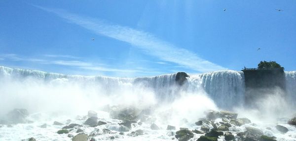 Scenic view of waterfall