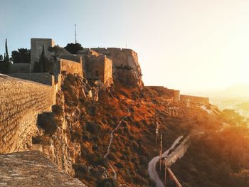 View of historic fort at sunrise