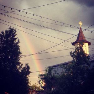 Low angle view of power lines against sky