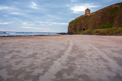 Scenic view of beach against sky