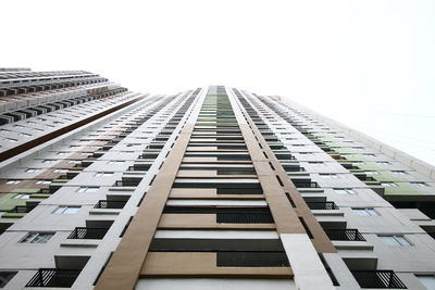 Low angle view of modern building against clear sky