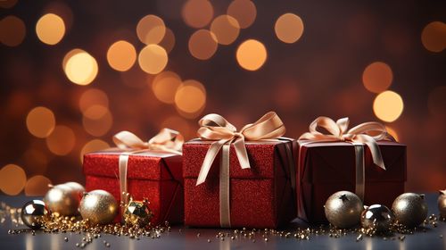 Close-up of christmas decorations on table