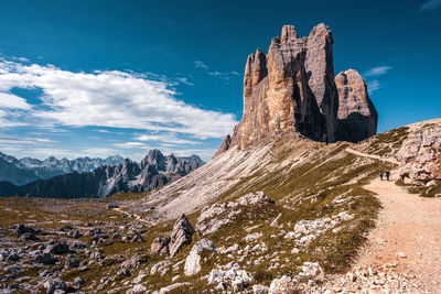 Scenic view of rock formation against sky