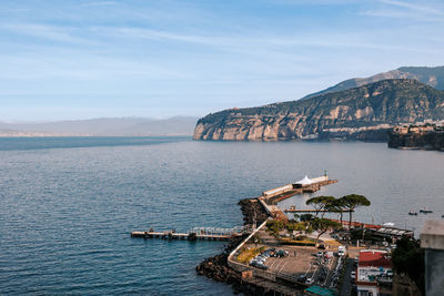 High angle view of sea against sky