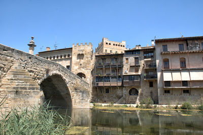 Old houses in a old town with a bridge over the river