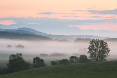 Rural landscape of turiec region in northern slovakia.