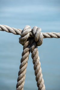A close-up of a knotted rope.
