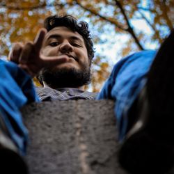 Portrait of young man looking away