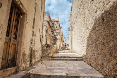 The beautiful steep alleys at the walled old town of dubrovnik