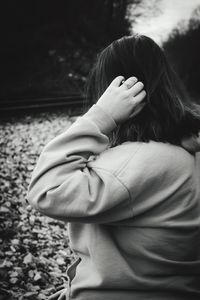 Rear view of woman hand