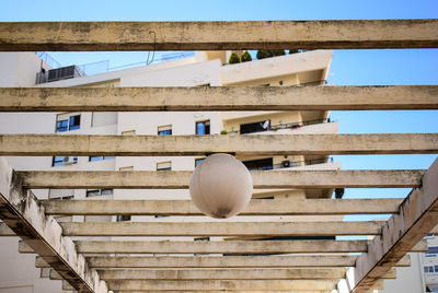 Low angle view of staircase against building