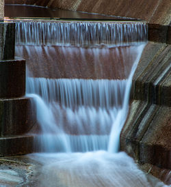Close-up of water flowing from dam