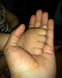 Close-up of baby hand