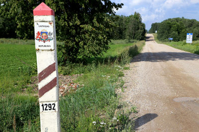 Information sign on footpath