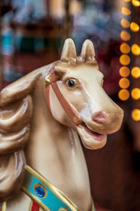 Close-up of a horse sculpture