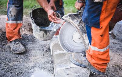 Low section of construction workers