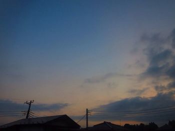 Low angle view of silhouette roof against sky during sunset