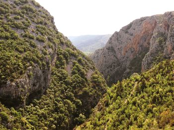 Scenic view of mountains against clear sky