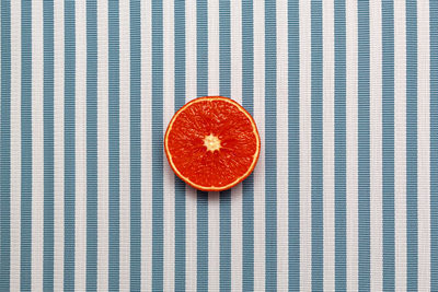 Directly above shot of orange slice on table