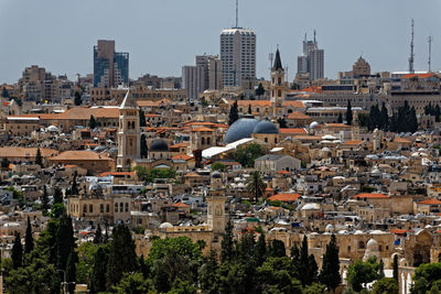 Aerial view of buildings in city