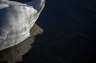 High angle view of boat in lake