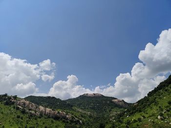 Low angle view of mountain against sky