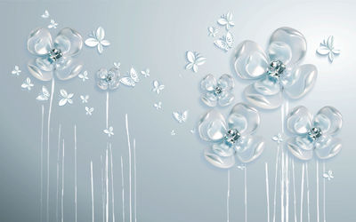 Close-up of white flowers hanging on ceiling